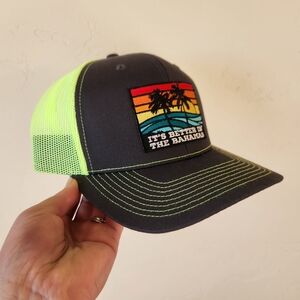It's Better in the Bahamas Neon Yellow & Charcoal Trucker Hat